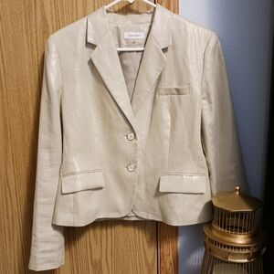 Calvin Klein Metallic Linen Blazer